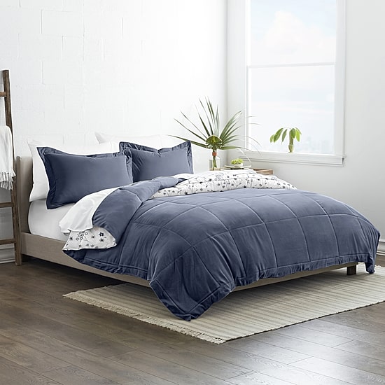 Casual Comfort Premium Down Alternative Forget Me Not Reversible Comforter Set