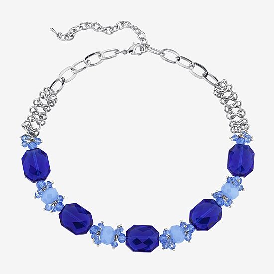 1928 Silver Tone Womens 16 Inch Collar Necklace