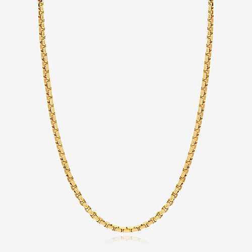 Womens 14K Gold 20 Inch Box Chain Necklace, One Size