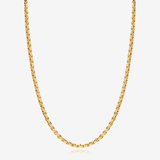 Womens 14K Gold 20 Inch Box Chain Necklace