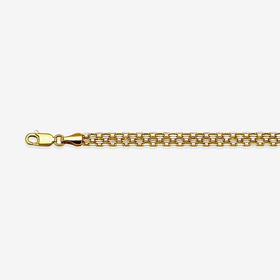 10K Gold 7.25 Inch Hollow Bismark Link Bracelet