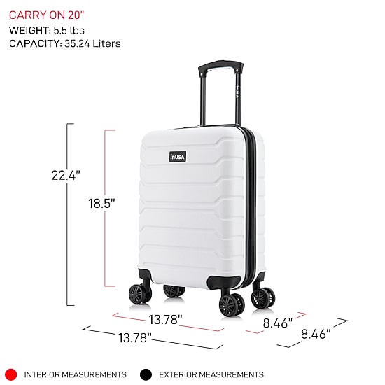 InUSA Trend 20 Inch Hardside Lightweight Carry-On Spinner Luggage