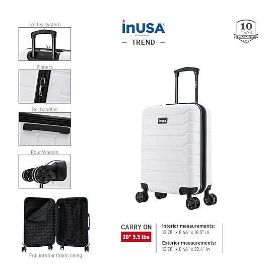 InUSA Trend 20 Inch Hardside Lightweight Carry-On Spinner Luggage