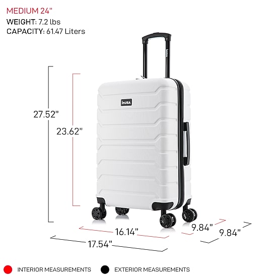 InUSA Trend 24 Inch Hardside Lightweight Checked Spinner Luggage