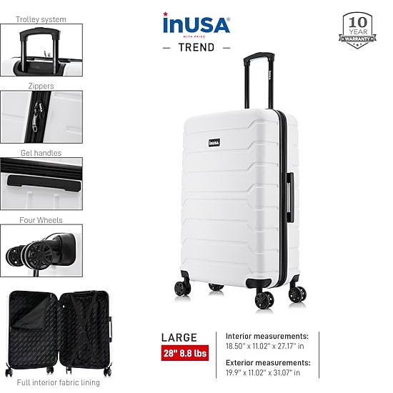 InUSA Trend 28 Inch Hardside Lightweight Checked Spinner Luggage