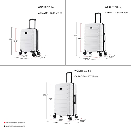 InUSA Trend 3-pc. Hardside Lightweight Luggage Set