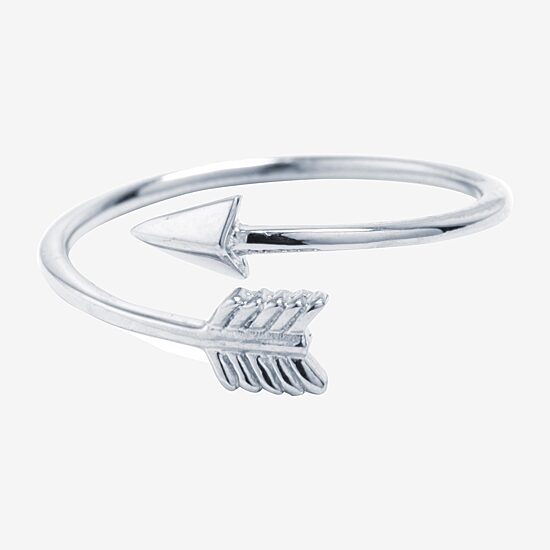 Silver Treasures Womens Sterling Silver Arrow Bypass  Band