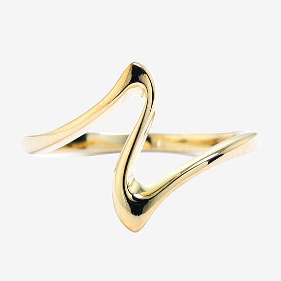 Silver Treasures Womens 14K Gold Over Silver Band