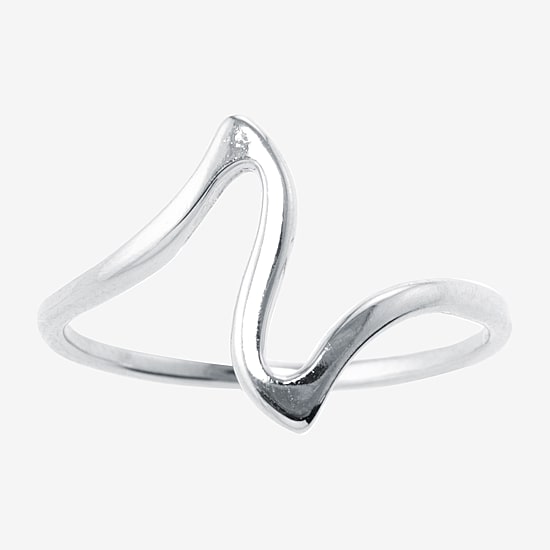 Silver Treasures Womens Sterling Silver Band