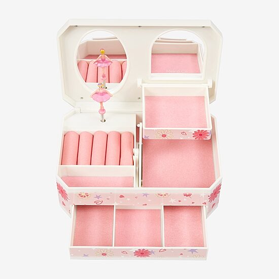 Mele and Co Hayley Floral Musical Ballerina Pink Jewelry Box