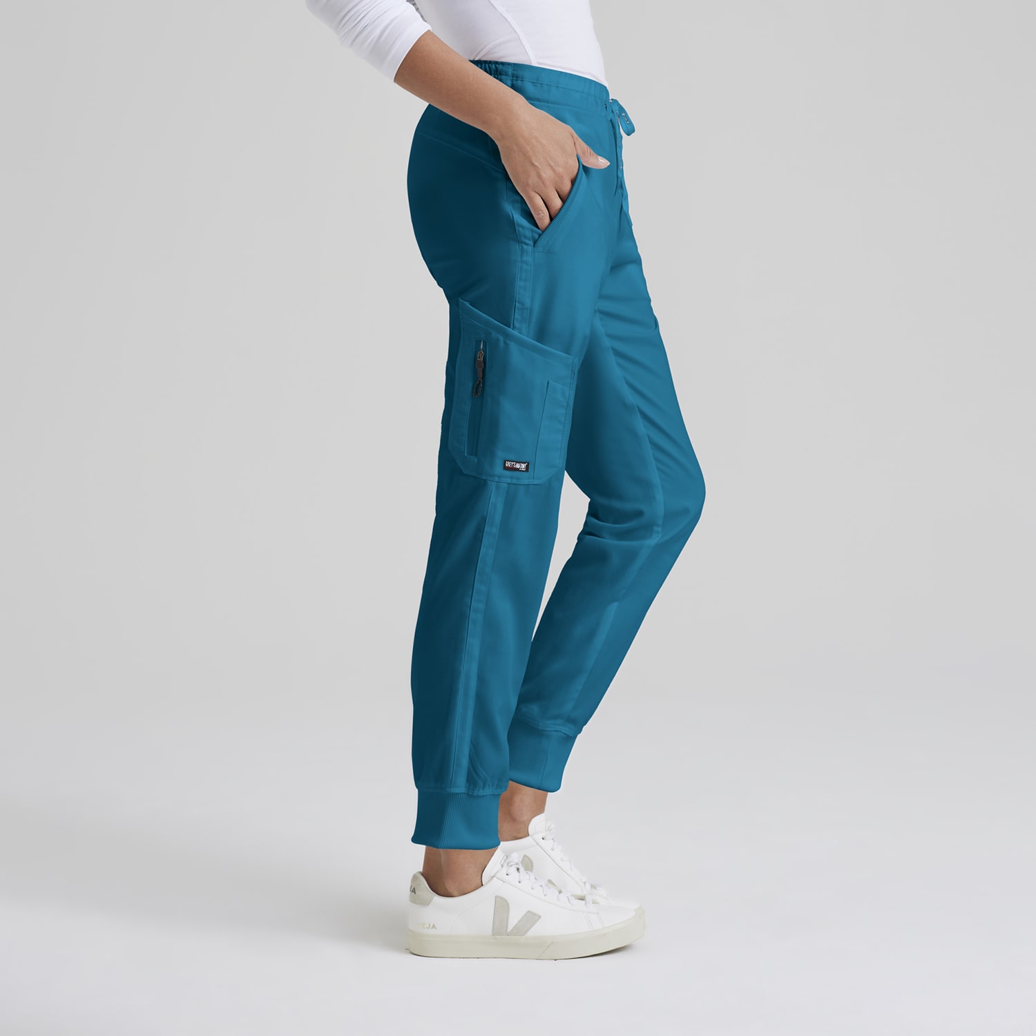 Grey's Anatomy™ by Barco Classic Grp534 Kira 5-Pocket Mid-Rise Jogger Womens Plus Tall Moisture Wicking Scrub Pant