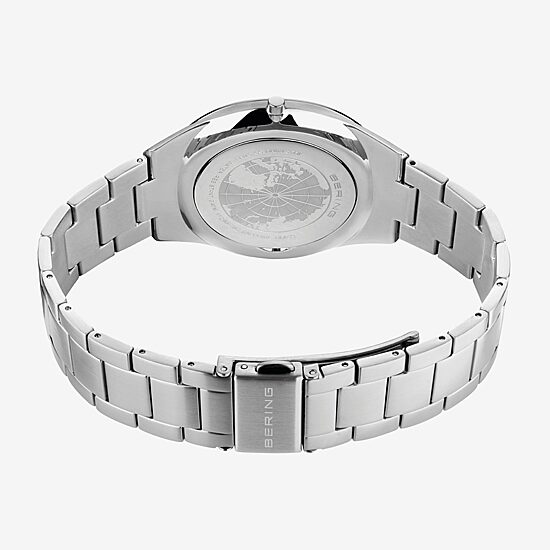 Bering Mens Silver Tone Stainless Steel Bracelet Watch 17240-707