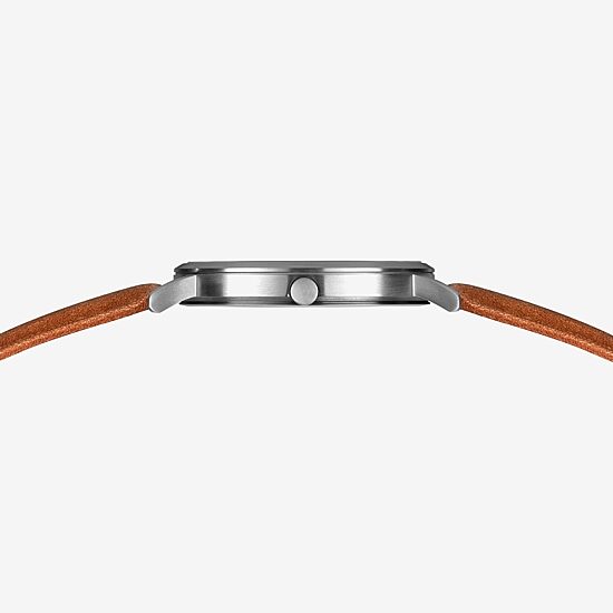 Bering Mens Brown Leather Strap Watch 18640-567