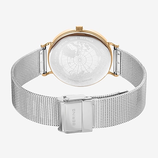 Bering Womens Silver Tone Stainless Steel Bracelet Watch 14134-010