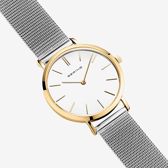 Bering Womens Silver Tone Stainless Steel Bracelet Watch 14134-010
