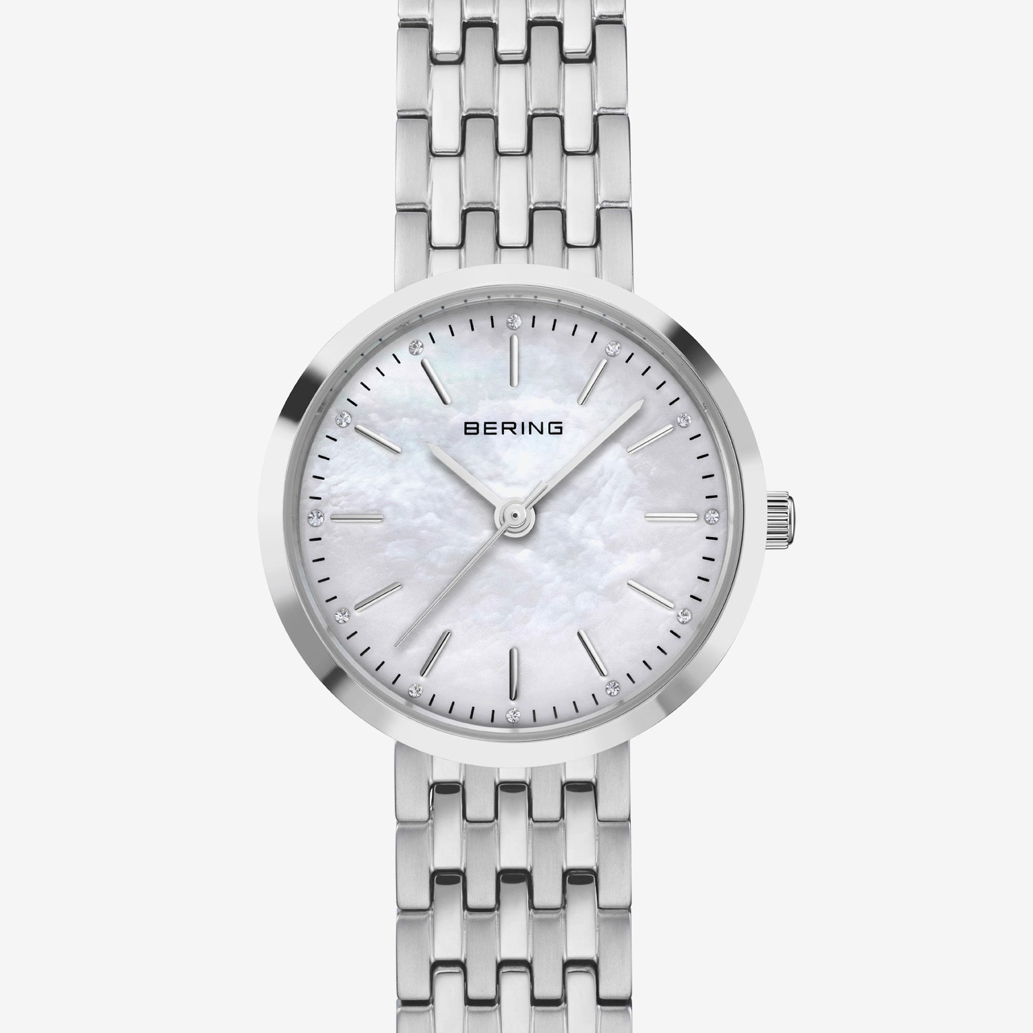 Bering Womens Silver Tone Stainless Steel Bracelet Watch