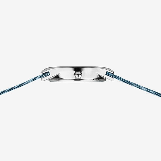 Bering Womens Crystal Accent Blue Stainless Steel Bracelet Watch 12927-308