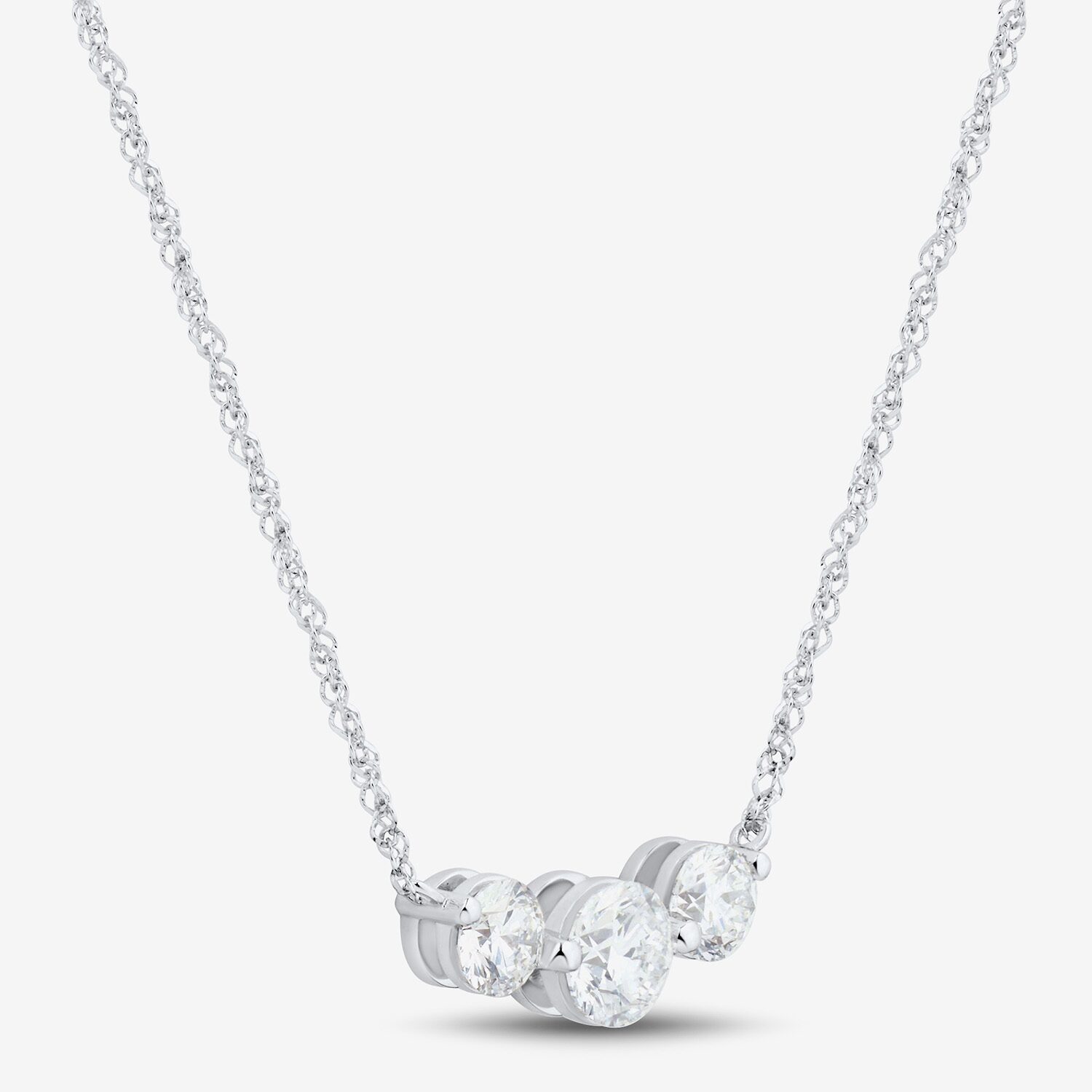 (Si1-Si2/ H-I) Womens 1 CT. T.W. Lab Grown White Diamond 10K Gold Round 18 Inch Pendant Necklace