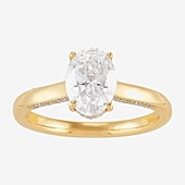 (H-I / Si1-Si2) Womens 1 3/4 CT. T.W. Lab Grown White Diamond 10K Gold Oval Solitaire Engagement Ring