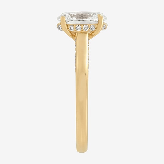 (H-I / Si1-Si2) Womens 1 3/4 CT. T.W. Lab Grown White Diamond 10K Gold Oval Solitaire Engagement Ring