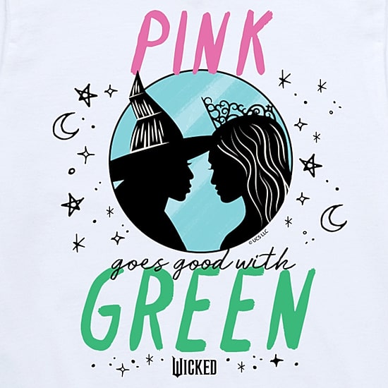 Pink Green Big Kid Girls Crew Neck Short Sleeve Wicked T-Shirt