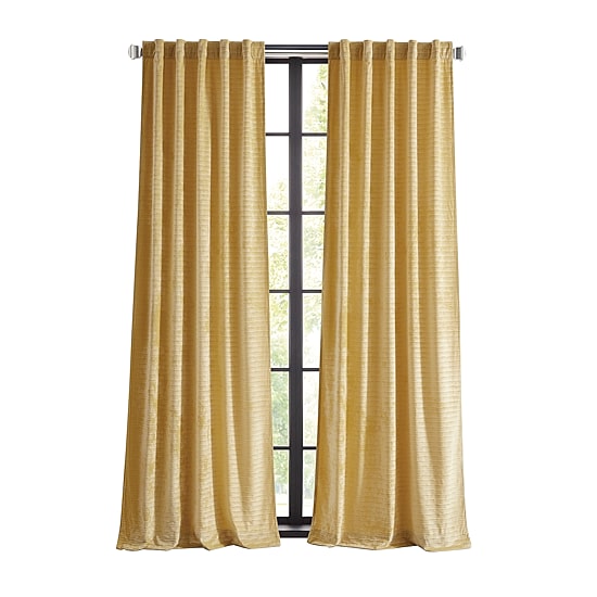 Martha Stewart Wave Embossed Velvet Rod Pocket Embossed Blackout Set of 2 Curtain Panel
