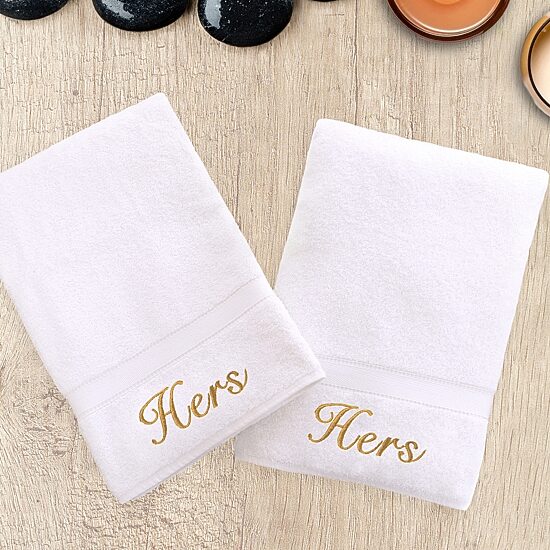 Linum Home Textiles Hers And Hers 2-pc. Hand Towel