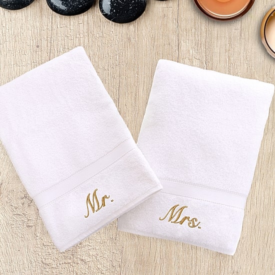 Linum Home Textiles Mr And Mrs 2-pc. Hand Towel