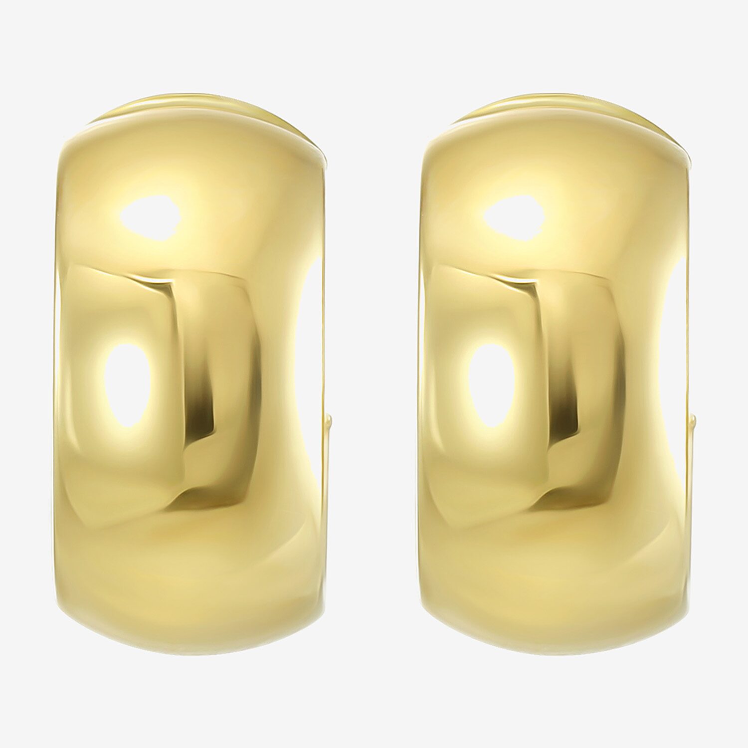 Gold Addiction Womens 10K Gold 14.5mm Hoop Earrings