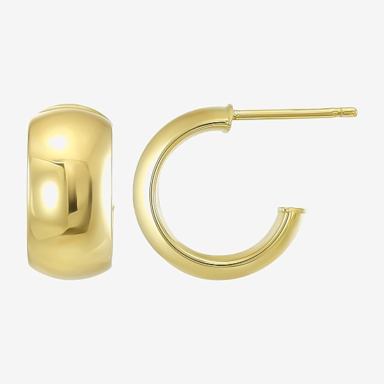 Gold Addiction Womens 10K Gold 14.5mm Hoop Earrings