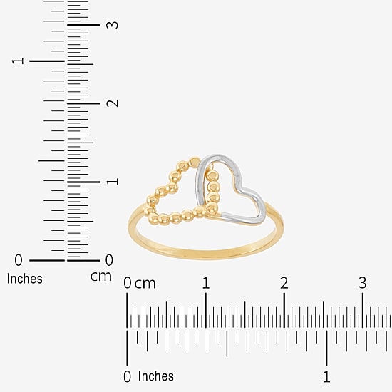Gold Addiction Womens 15.5MM 10K Gold Heart Band