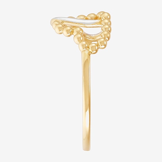 Gold Addiction Womens 15.5MM 10K Gold Heart Band