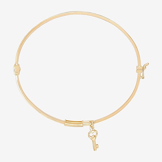 Gold Addiction Womens 10K Gold Round Bangle Bracelet