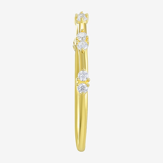 Gold Addiction Womens Cubic Zirconia 10K Gold Round Band