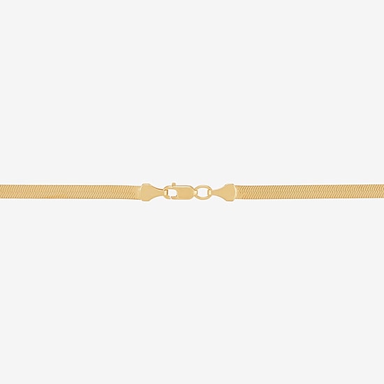 Bonded Brilliance Womens 14K Gold Bonded With Sterling Silver 20 Inch Herringbone Chain Necklace