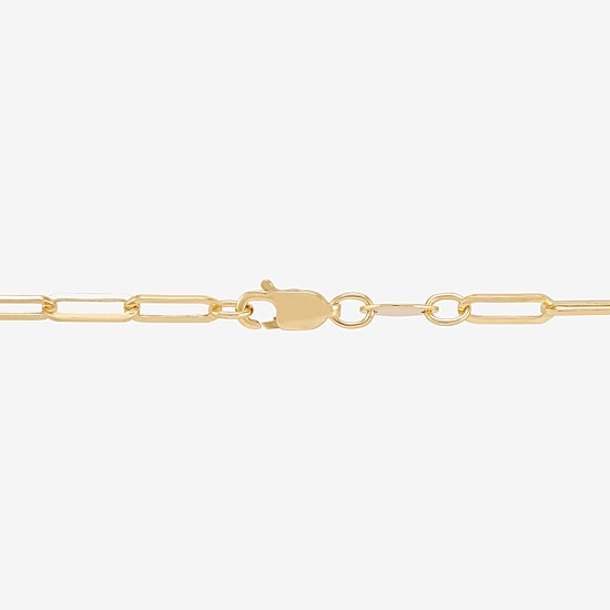 Bonded Brilliance Womens 14K Gold Bonded With Sterling Silver 7.5 Inch Hollow Link Chain Bracelet