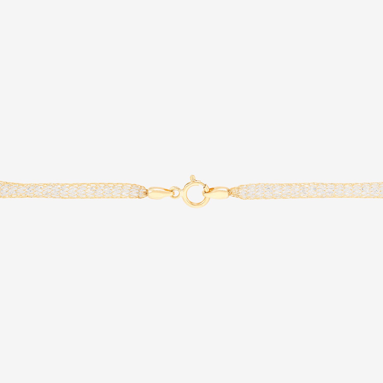 Made in Italy Womens 10K Gold 7.5 Inch Solid Mesh Chain Bracelet