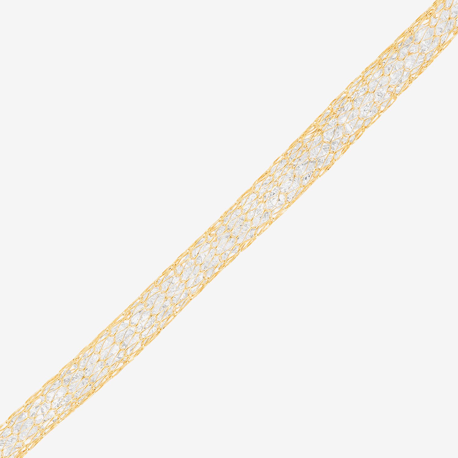 Made in Italy Womens 10K Gold 7.5 Inch Solid Mesh Chain Bracelet