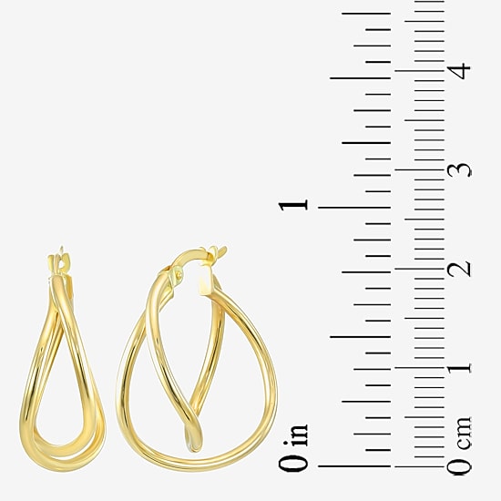 Womens 10K Gold 21mm Round Hoop Earrings