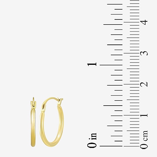 Womens 10K Gold 15mm Round Hoop Earrings