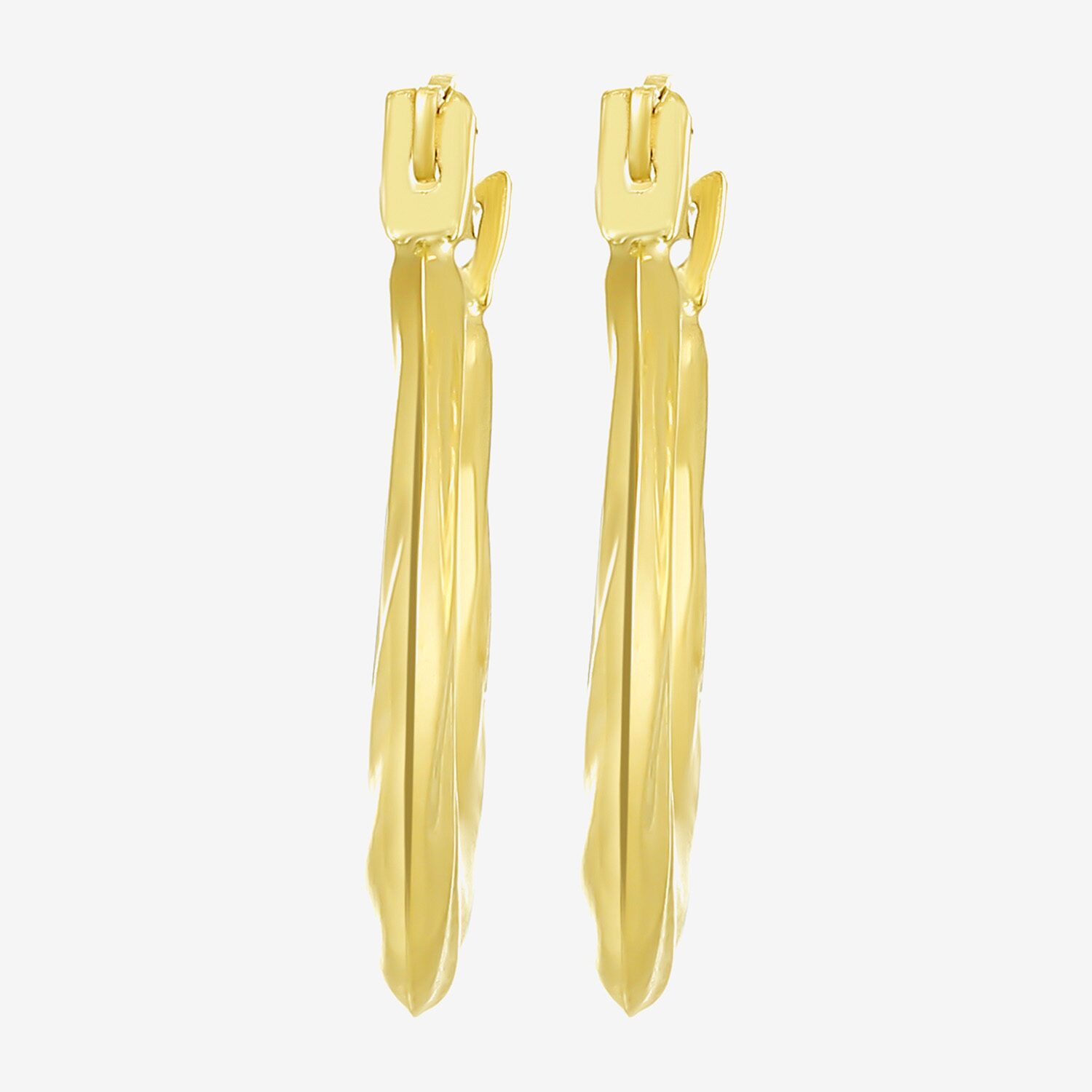 Womens 10K Gold 14.5mm Round Hoop Earrings
