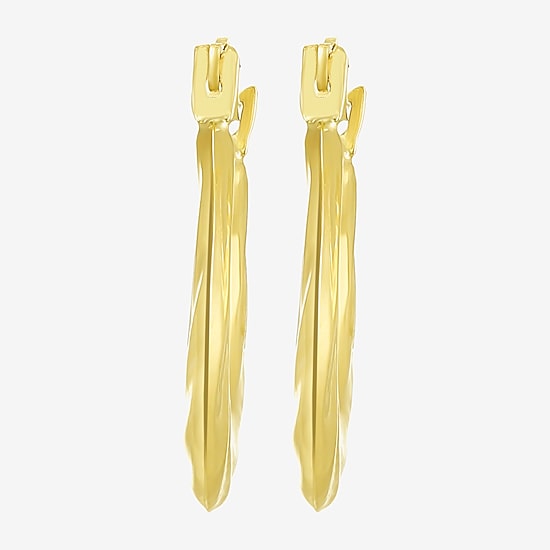 Womens 10K Gold 14.5mm Round Hoop Earrings