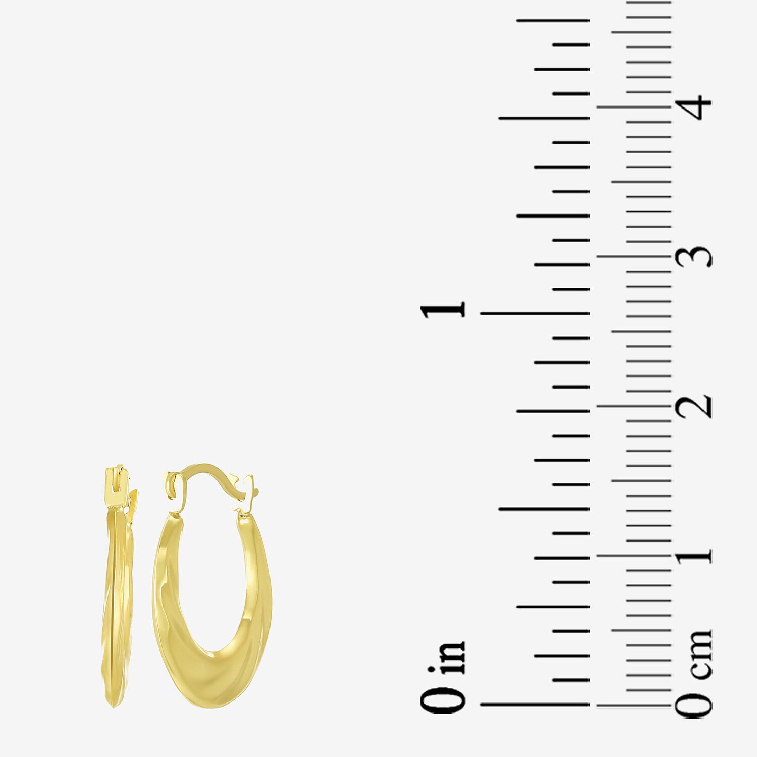 Womens 10K Gold 14.5mm Round Hoop Earrings