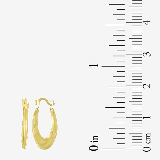 Womens 10K Gold 14.5mm Round Hoop Earrings