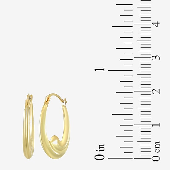 Womens 10K Gold 17.5mm Round Hoop Earrings