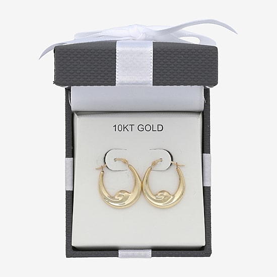 Womens 10K Gold 17.5mm Round Hoop Earrings