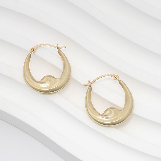 Womens 10K Gold 17.5mm Round Hoop Earrings