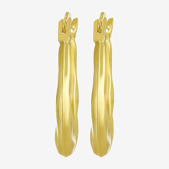 Womens 10K Gold 2.2mm Round Hoop Earrings