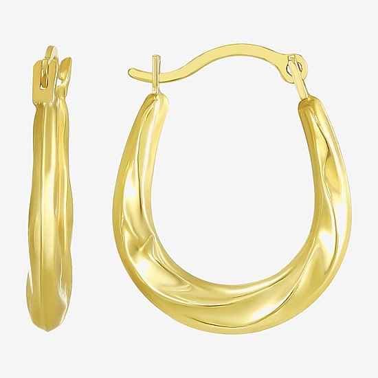 Womens 10K Gold 2.2mm Round Hoop Earrings