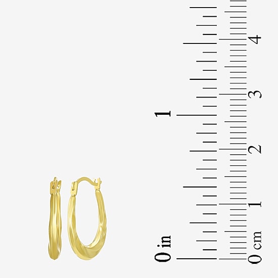 Womens 10K Gold 2.2mm Round Hoop Earrings